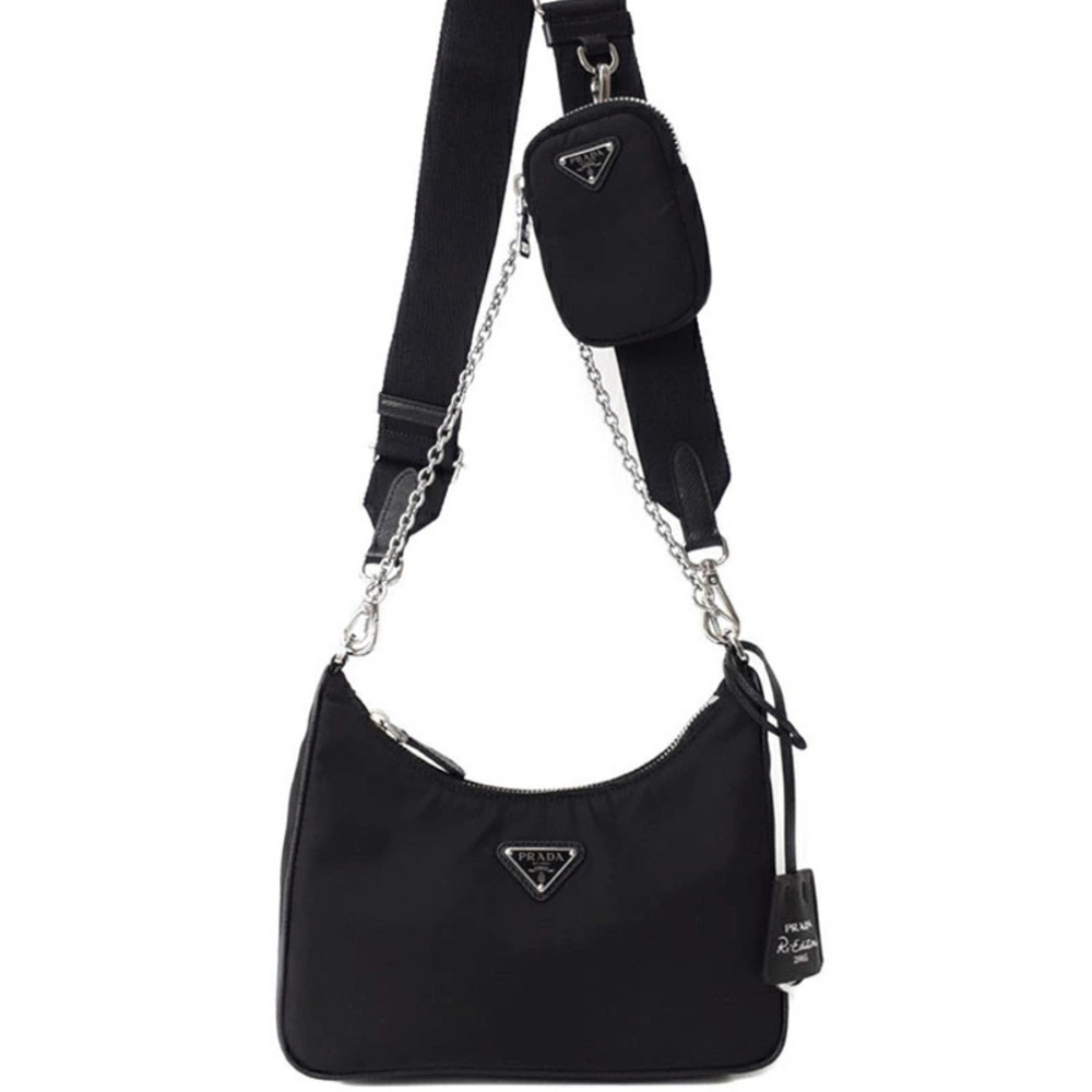 Prada ReEdition 2005 ReNylon Chain Bag Black